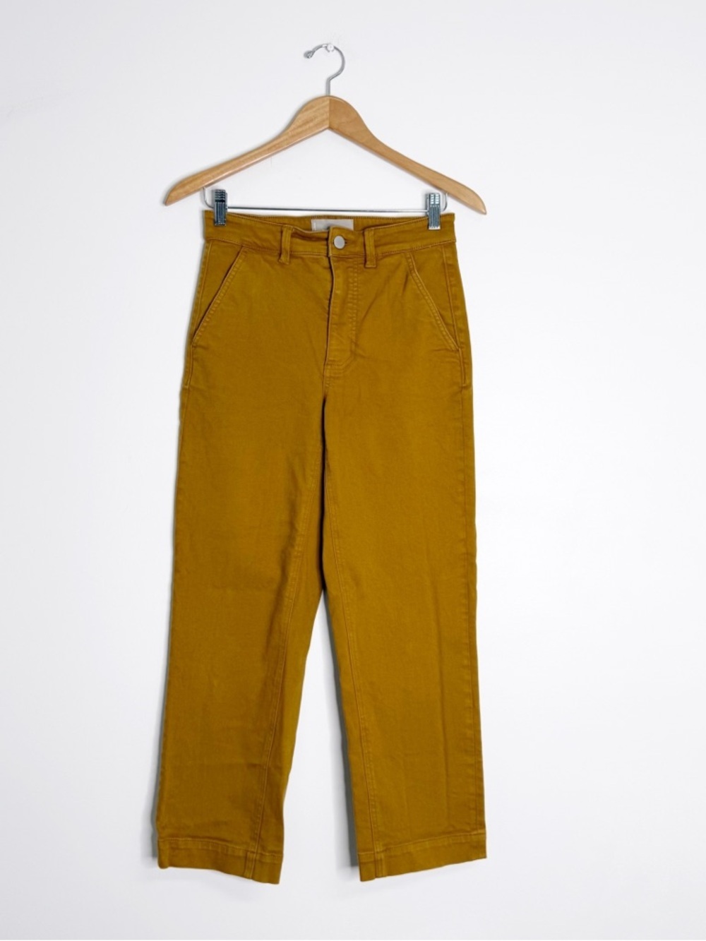 Everlane Cropped Straight Jeans Size 2 Mustard Organic Cotton